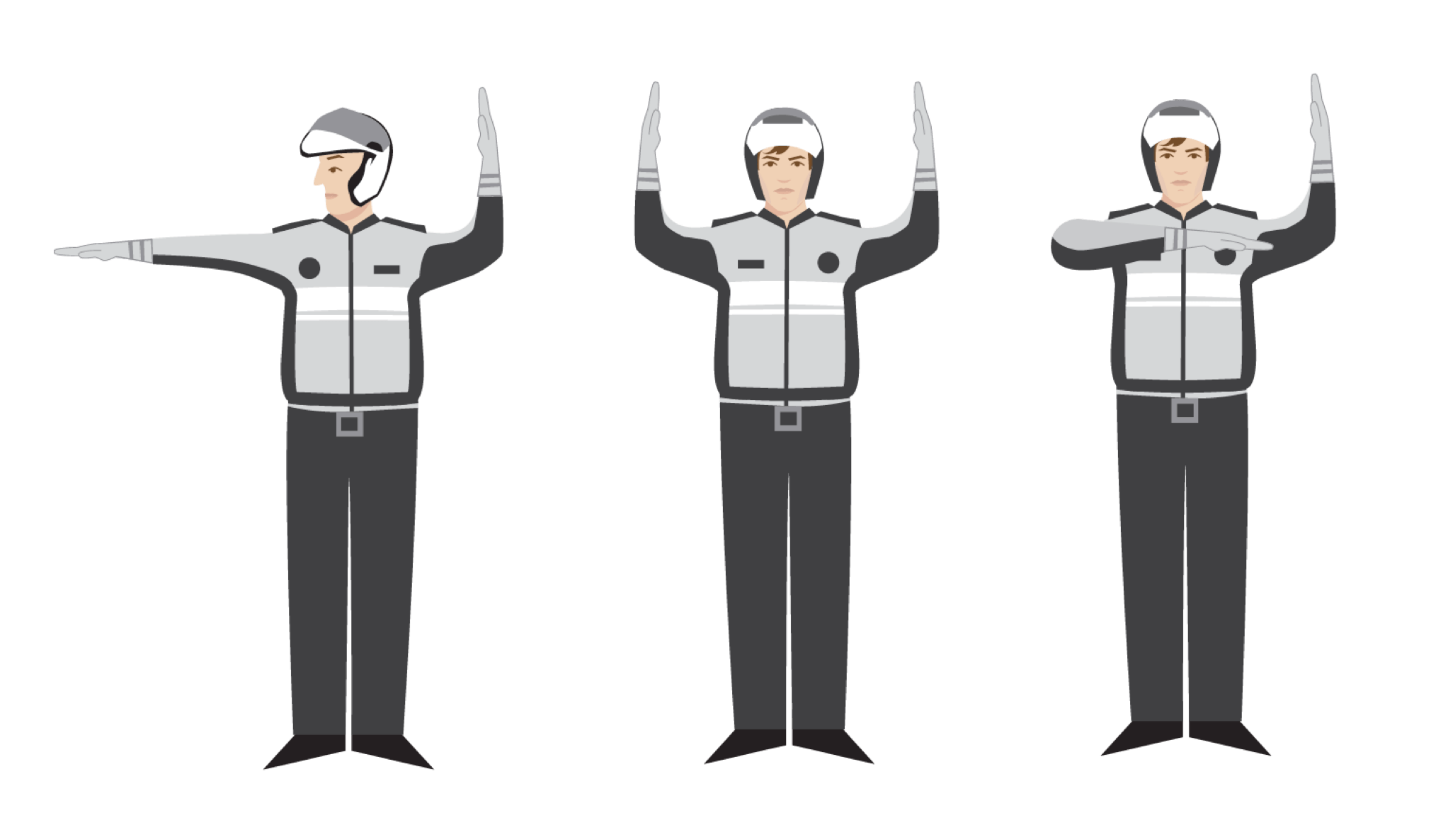 three hand signals for driving